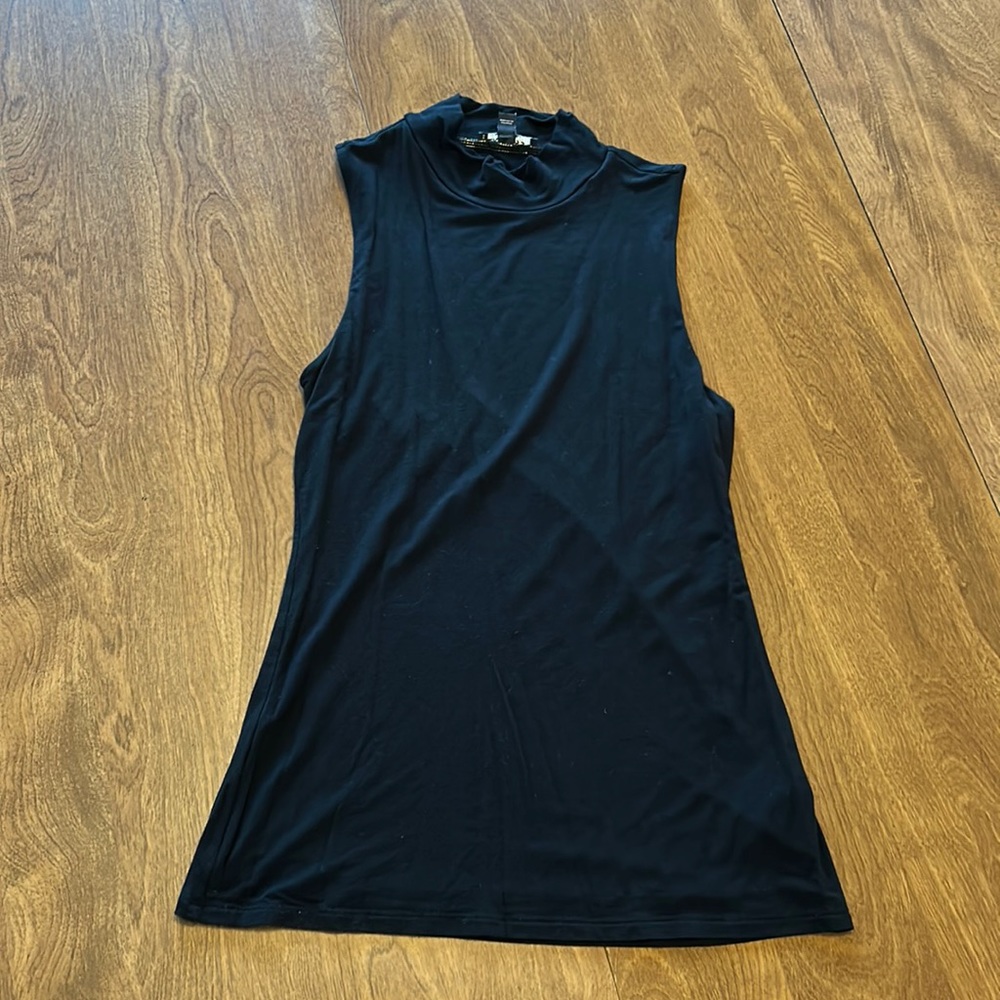 Small, Express, Black, Turtle-Neck, Form-Fitting, Fashion Tank Top